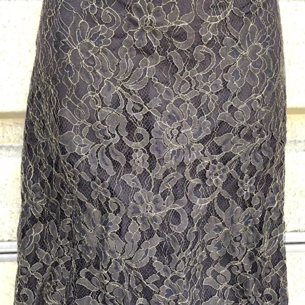 Banana Republic Lace Metallic Gold Pencil Skirt  6